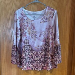 Croft & Barrow, Size M, Lilac with Darker Hue Print